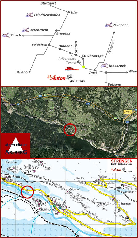 anreise alpen chalet arlberg ferienwohnung strengen am arlberg